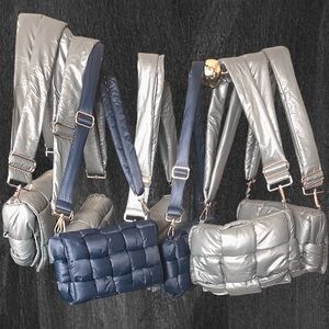 Puffer Woven & Puffer Squares Cossbody Purse